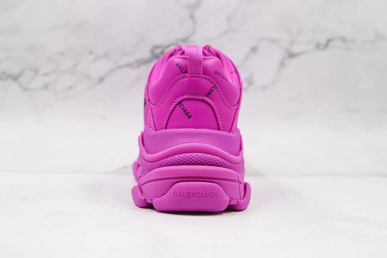 Balenciaga Triple S tênis chunky monocromático rosa 2