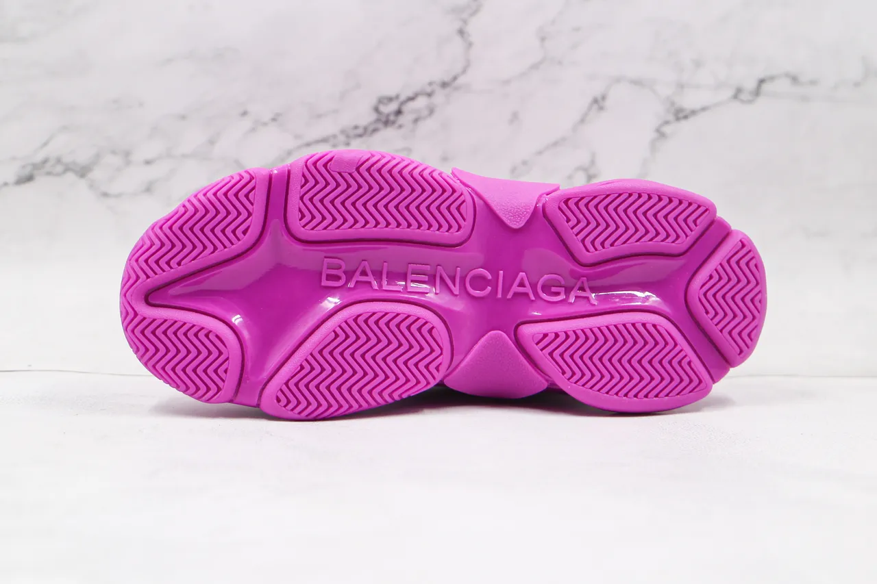 Balenciaga Triple S tênis chunky monocromático rosa 3