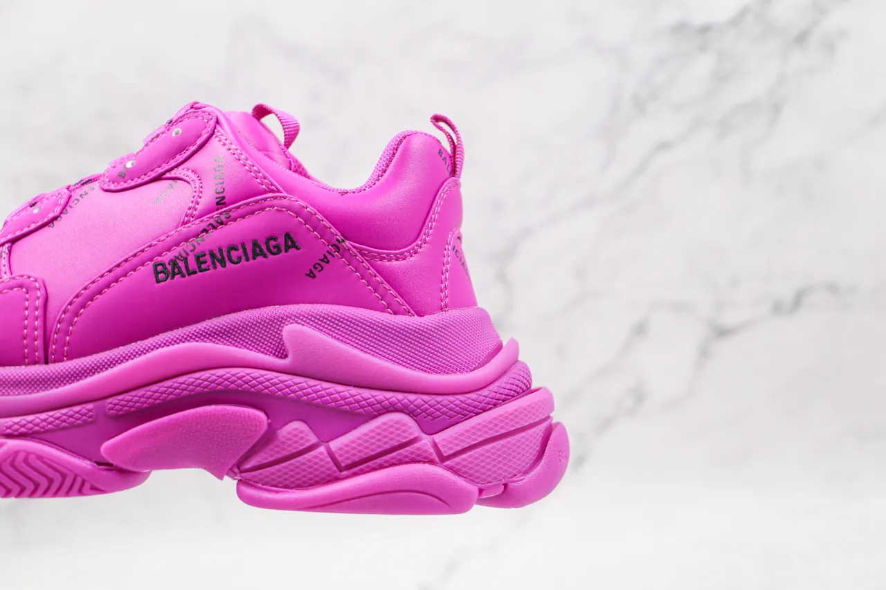 Balenciaga Triple S tênis chunky monocromático rosa 4