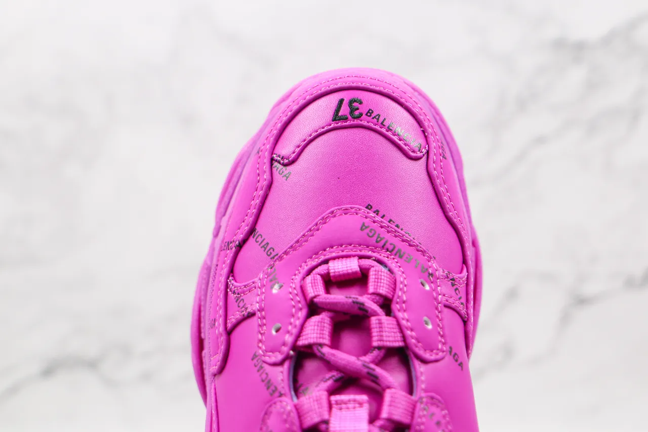 Balenciaga Triple S tênis chunky monocromático rosa 5