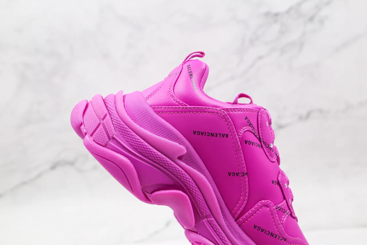 Balenciaga Triple S tênis chunky monocromático rosa 6
