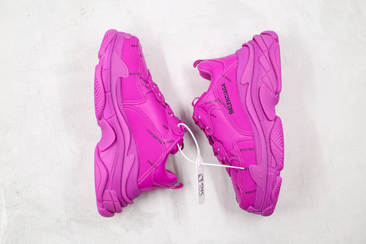 Balenciaga Triple S tênis chunky monocromático rosa 9