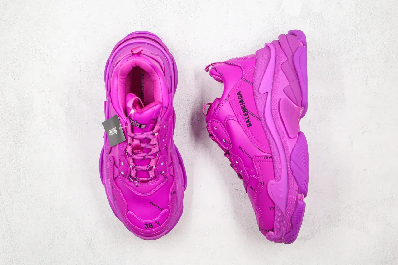 Balenciaga Triple S Monochrome Pink Chunky Baskets 10