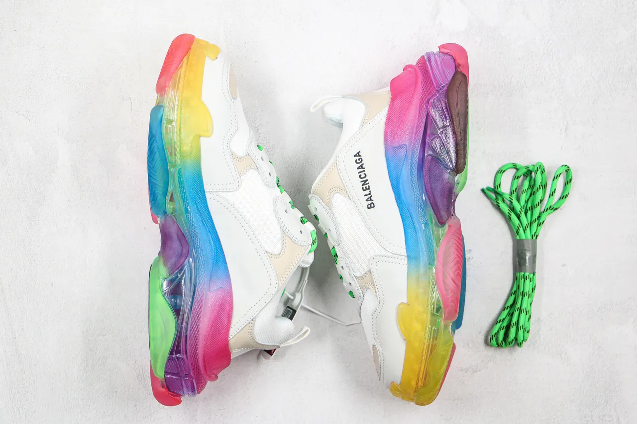 Balenciaga Triple S Multicolor Gradient Chunky Sneakers 9