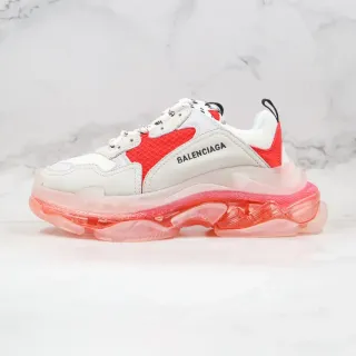 Balenciaga Triple S Zapatillas Chunky Blancas y Rojas Suela Translucida