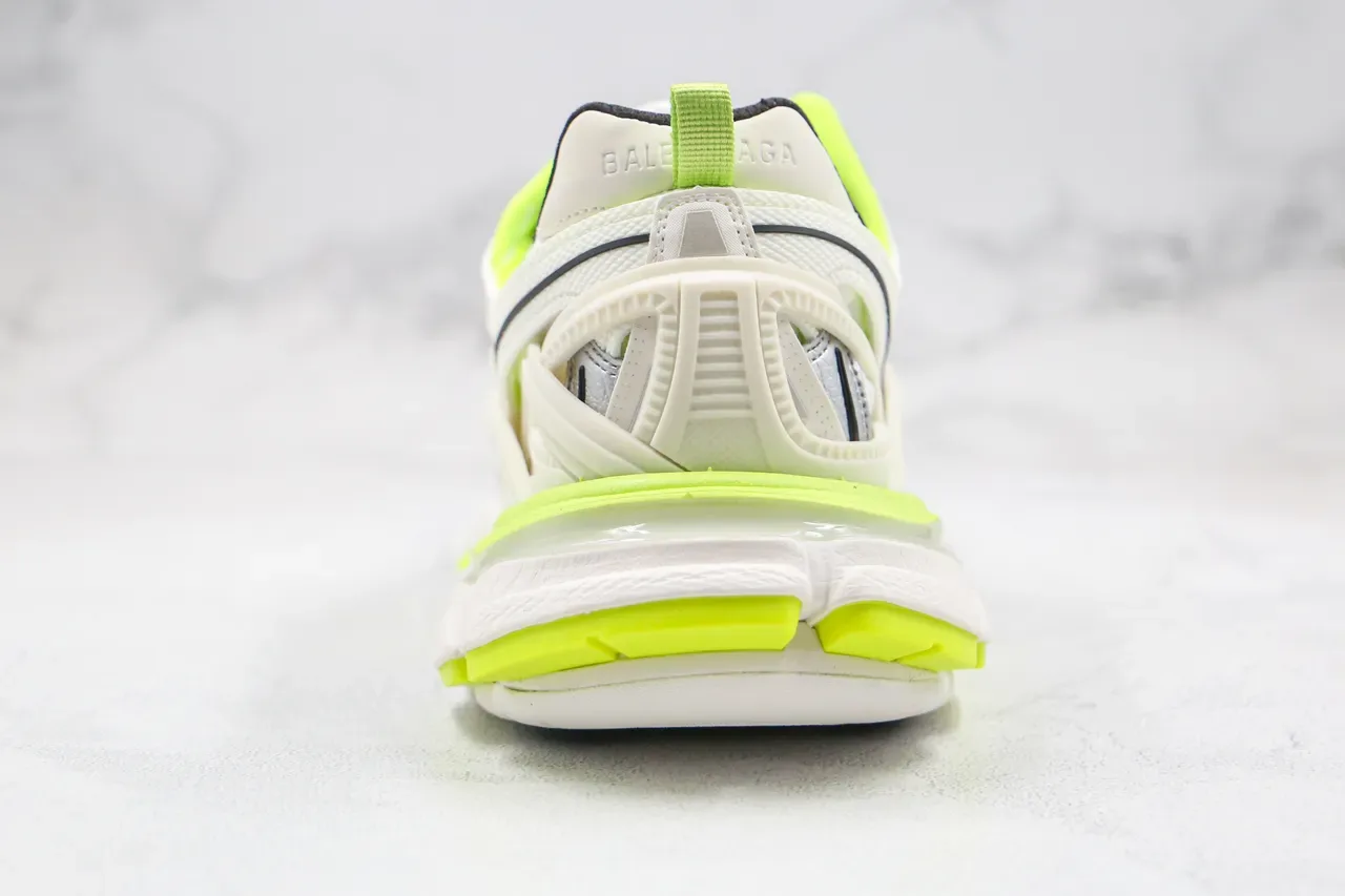 Balenciaga White Yellow Multi-Layered Cage Upper Oversized Sculpted Sole Chunky Sneakers 2