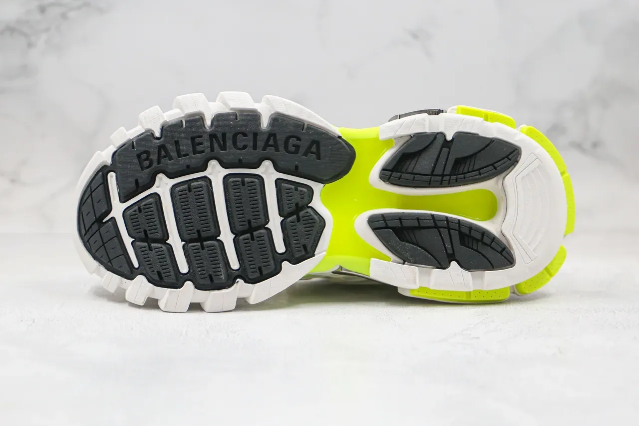 Balenciaga White Yellow Multi-Layered Cage Upper Oversized Sculpted Sole Chunky Sneakers 5