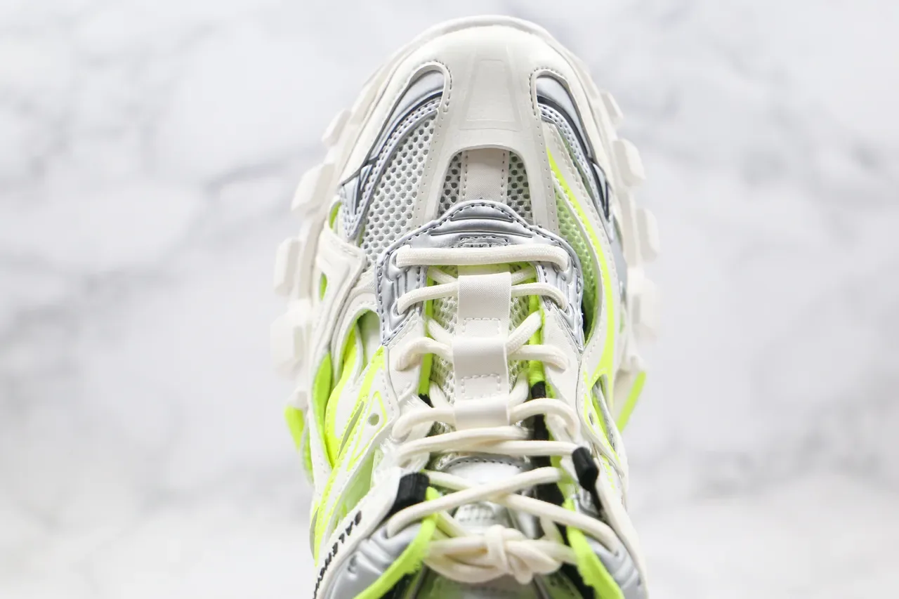 Balenciaga White Yellow Multi-Layered Cage Upper Oversized Sculpted Sole Chunky Sneakers 6