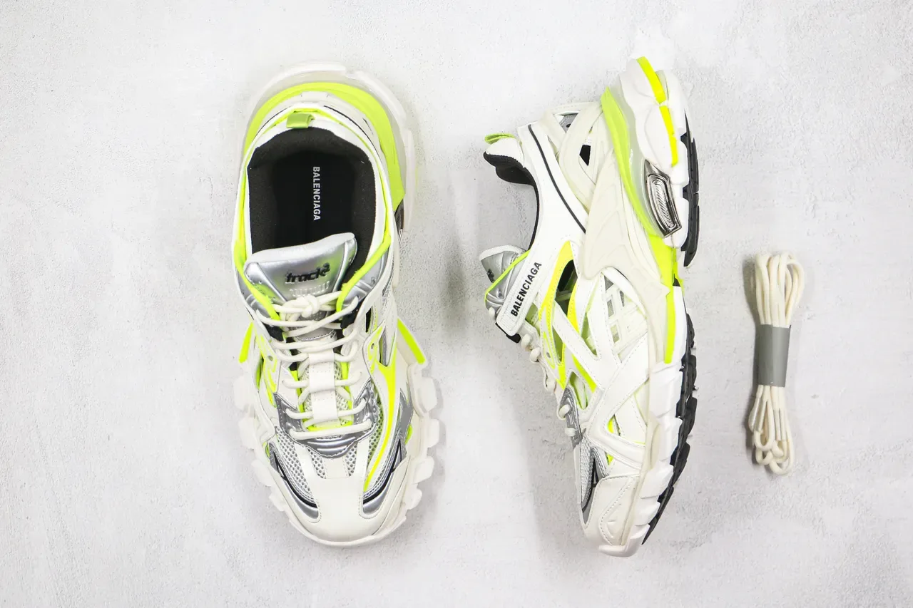 Balenciaga White Yellow Multi-Layered Cage Upper Oversized Sculpted Sole Chunky Sneakers 10