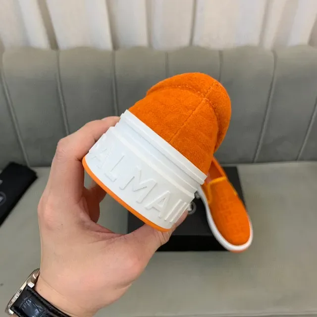 Balmain B-Court Chaussures Lifestyle Orange Monogram Slip-On 3