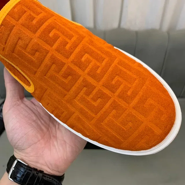 Balmain B-Court Chaussures Lifestyle Orange Monogram Slip-On 4