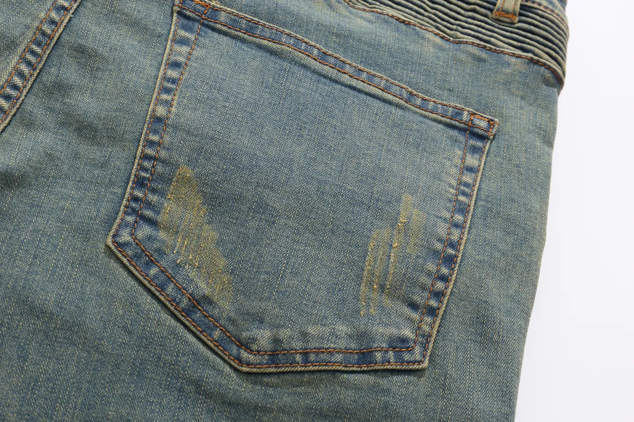 Balmain Blue Beige Distressed Medium-Wash Denim Zippered Front Pockets Shorts 5