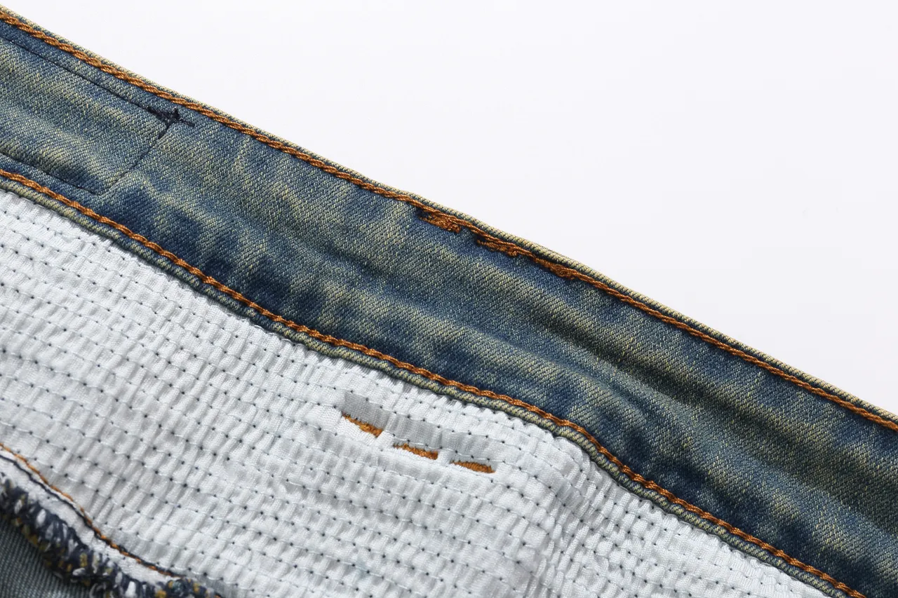 Balmain Blue Beige Distressed Medium-Wash Denim Zippered Front Pockets Shorts 8