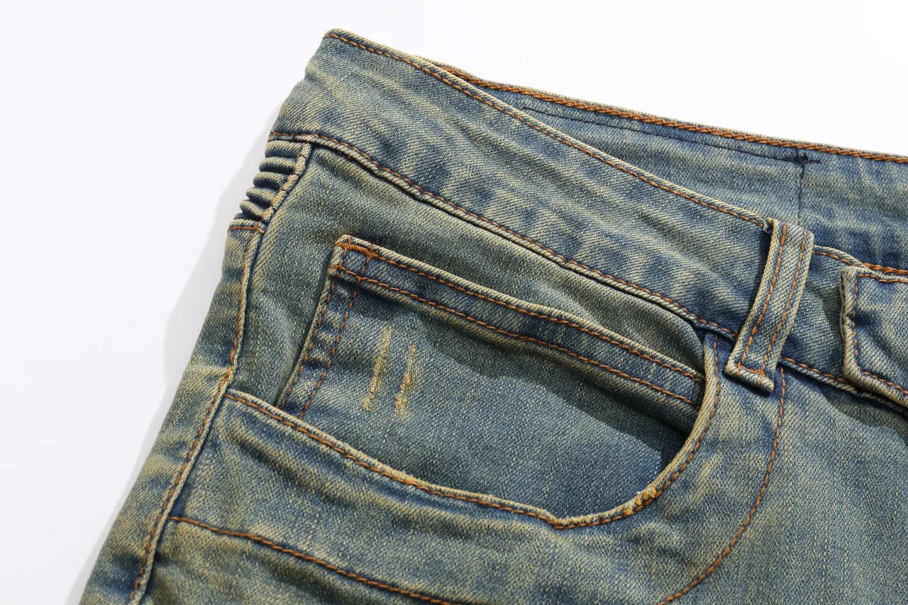 Balmain Blue Beige Distressed Medium-Wash Denim Zippered Front Pockets Shorts 11