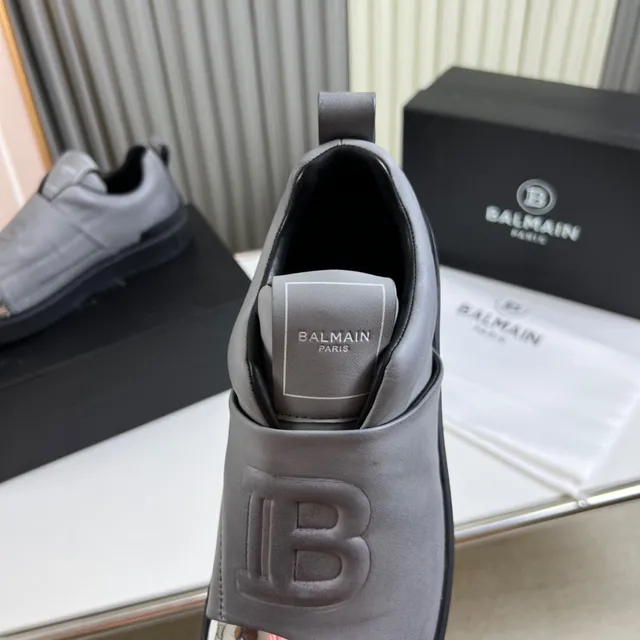 Balmain Gray Silver Slip-On Elastic Strap Lifestyle Sneakers 3