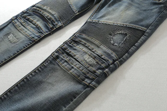Balmain मोटरसाइकिल-स्टाइल डिस्ट्रेस्ड डेनिम जींस 6
