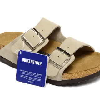 Birkenstock Arizona Beige Suede-Like Two-Strap ক্যাজুয়াল স্যান্ডেল