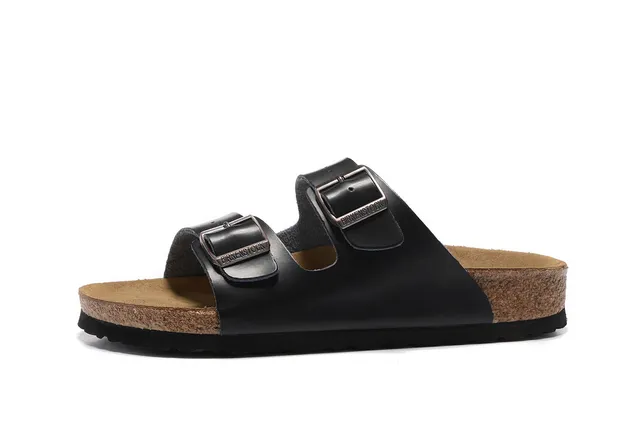 Birkenstock Arizona Sandales de Cuir Noir Casual 2