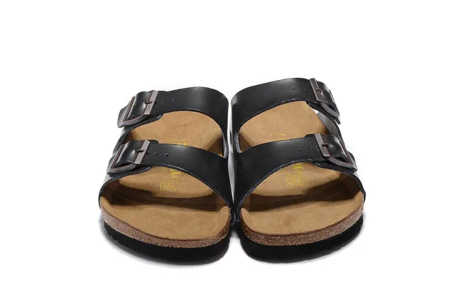 Birkenstock Arizona Sandales de Cuir Noir Casual 3