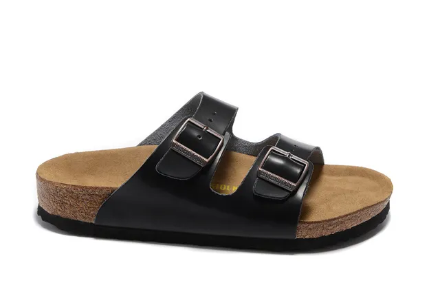 Birkenstock Arizona Sandales de Cuir Noir Casual 4