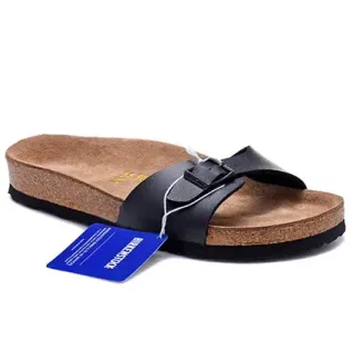 Birkenstock Arizona Black Single-Strap Cork-Footbed Casual Sandal