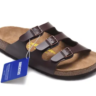Birkenstock Arizona বাদামী চামড়ার ক্যাজুয়াল স্যান্ডাল