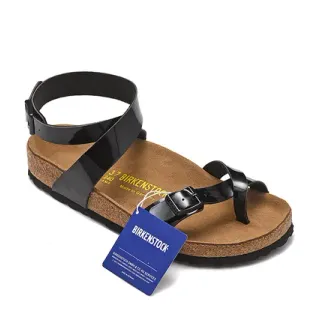 Birkenstock Arizona চকচকে কালো গ্লাডিয়েটর স্যান্ডাল
