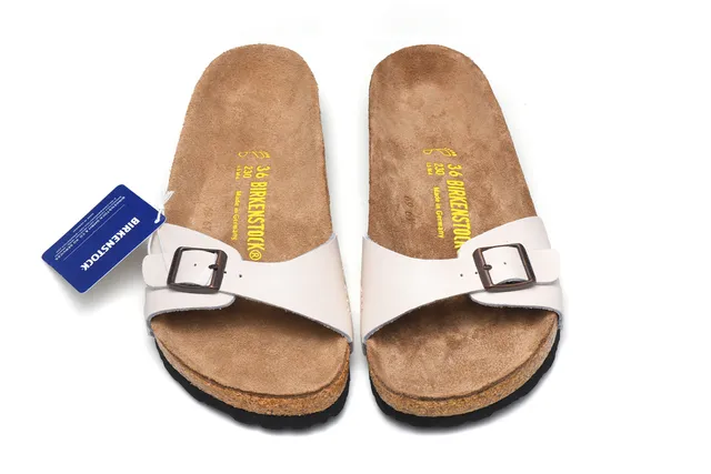 Birkenstock Arizona sandálias casuais de couro Off-White 3