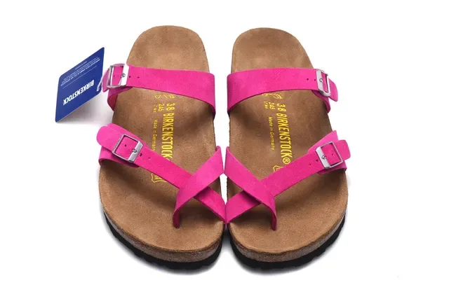 Birkenstock Arizona Pink Suede-Like Two-Strap Casual Sandals 3