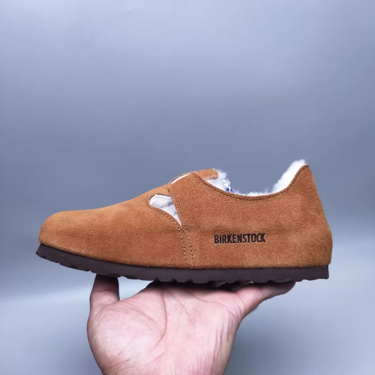 Birkenstock Boston Chaussure Mary Jane en daim avec doublure shearling 5