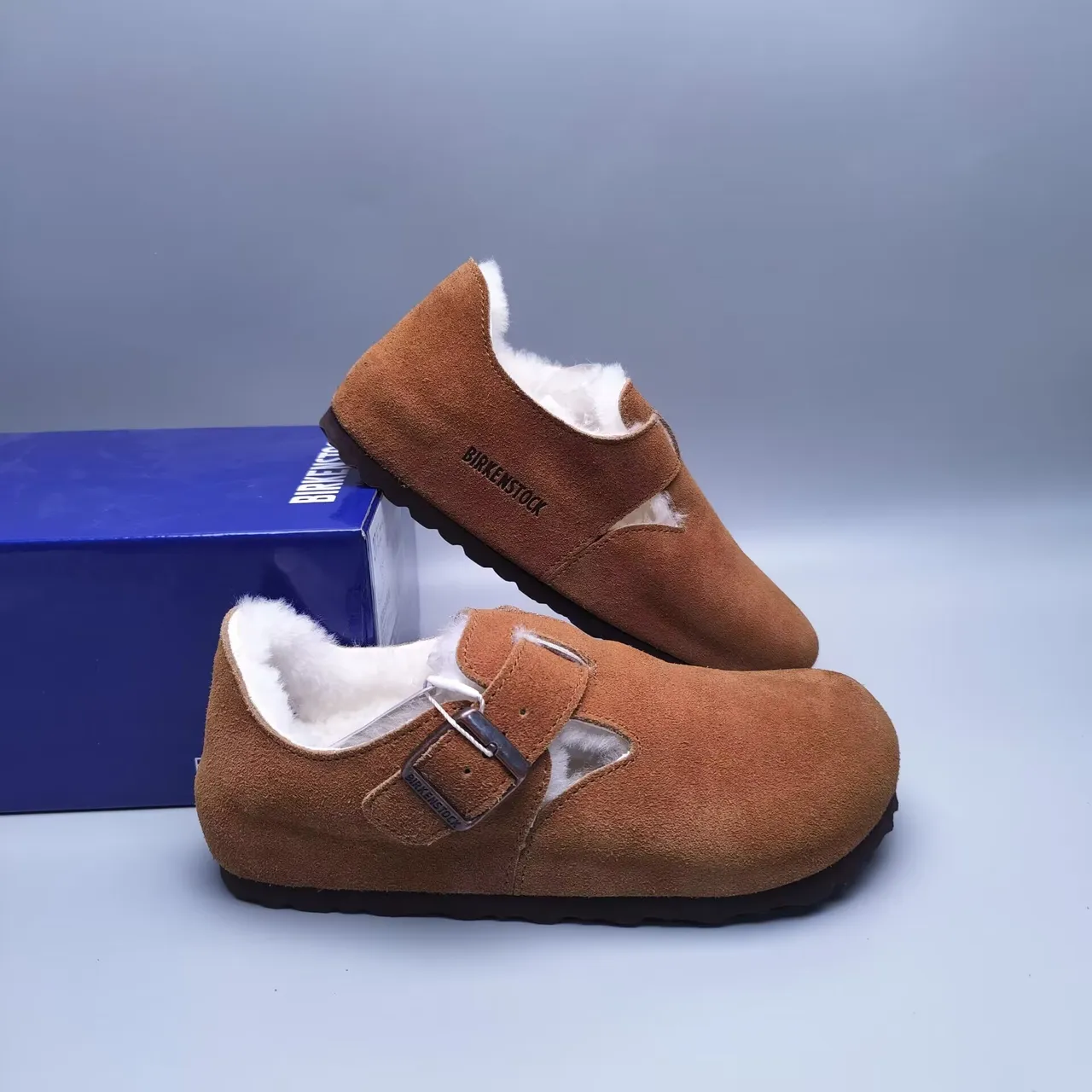 Birkenstock Boston Chaussure Mary Jane en daim avec doublure shearling 6