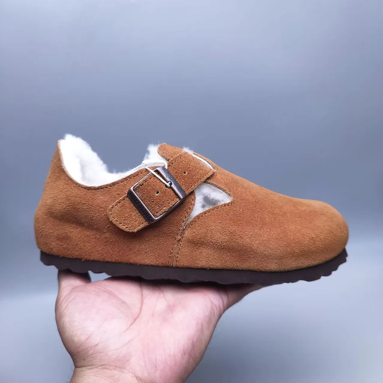 Birkenstock Boston Chaussure Mary Jane en daim avec doublure shearling 7