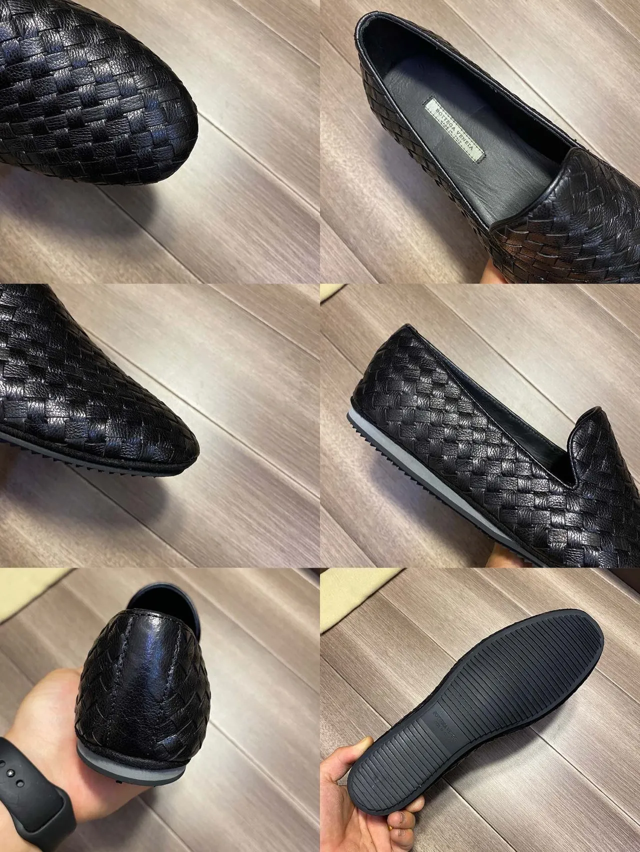 Bottega Veneta Andiamo منسوجة إنتريتشياتو أسود مكاسين 3
