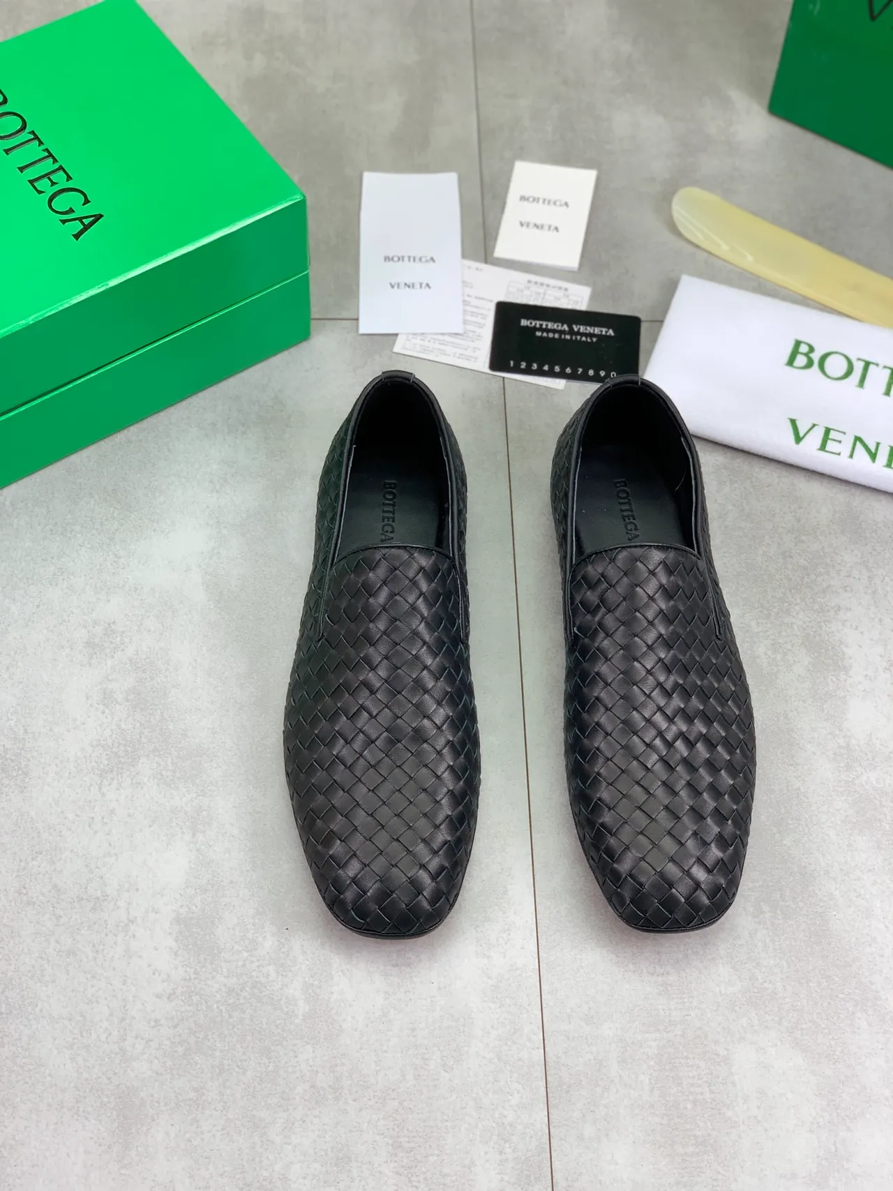 Bottega Veneta Noir Intrecciato Cuir Tressé Mocassin Slip-On 6
