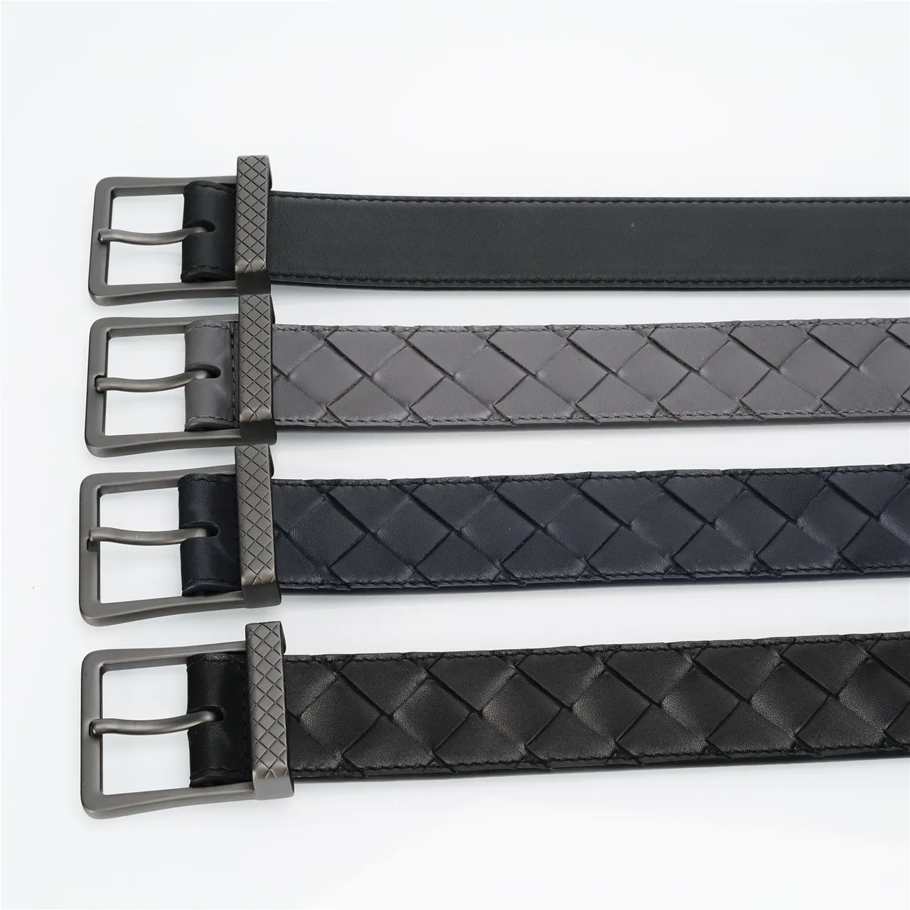 Bottega Veneta Cassette Black Leather Belt 2