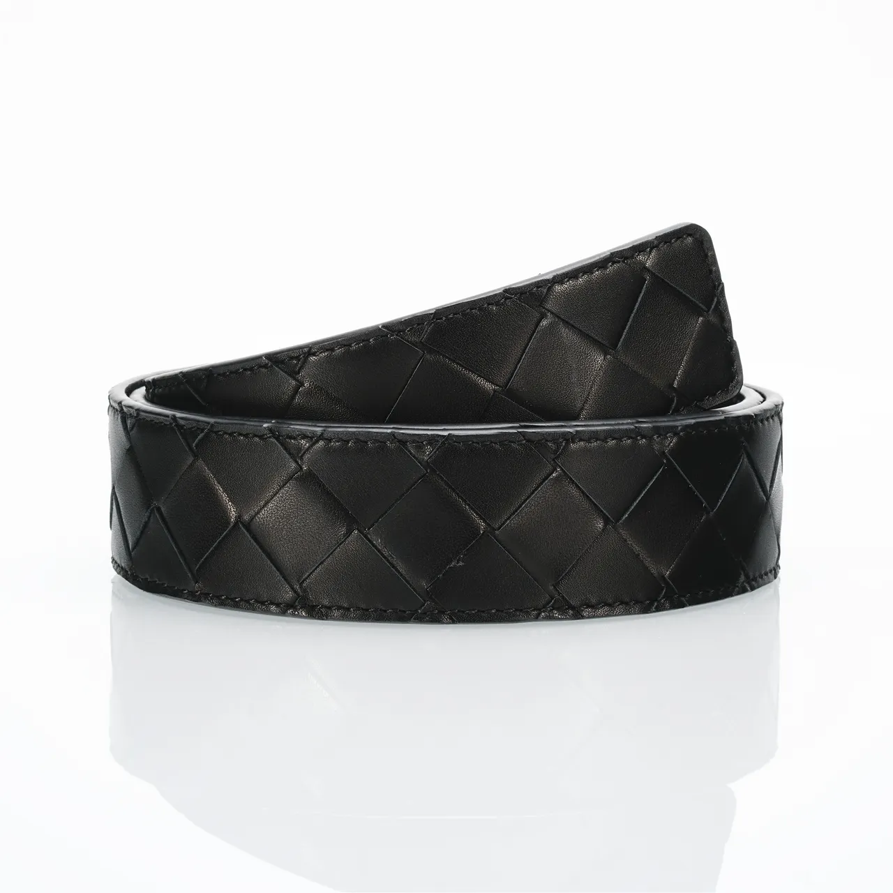 Bottega Veneta Cassette Intrecciato Ceinture en cuir noir 3
