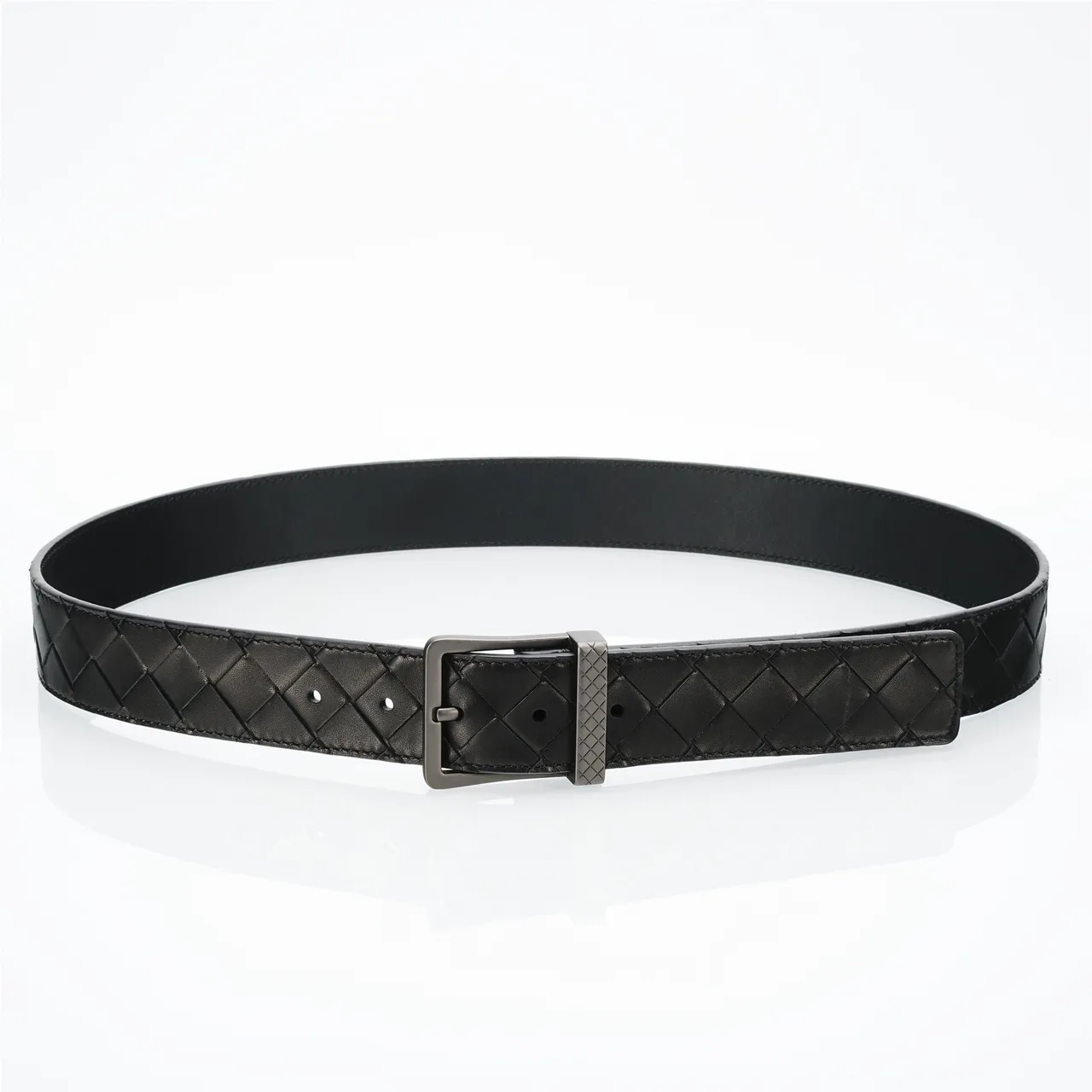Bottega Veneta Cassette Intrecciato Ceinture en cuir noir 9