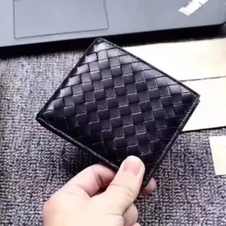 Bottega Veneta Cassette Intrecciato Black Short Wallet
