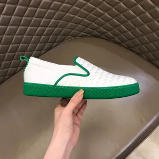 Bottega Veneta Cassette Loafer 白和绿 Intrecciato 套脚乐福鞋
