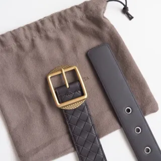 Bottega Veneta Intrecciato बुना हुआ चमड़े का बेल्ट