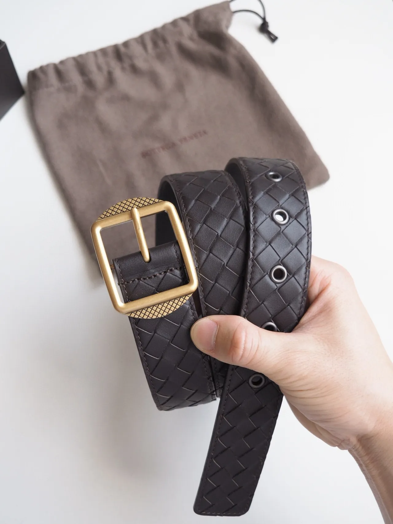 Bottega Veneta Intrecciato حزام جلد منسوج 2