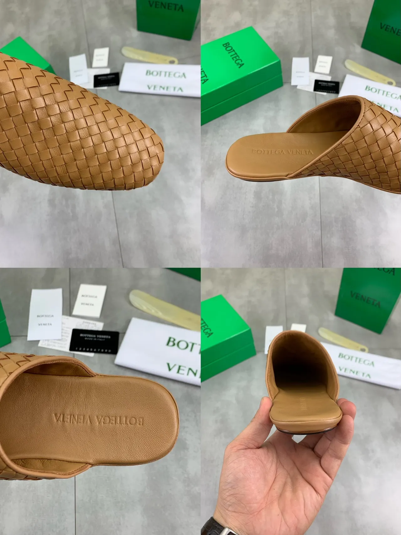 Bottega Veneta 沙丁鱼米色 Intrecciato 编织皮革 穆勒 轮廓 休闲鞋 3