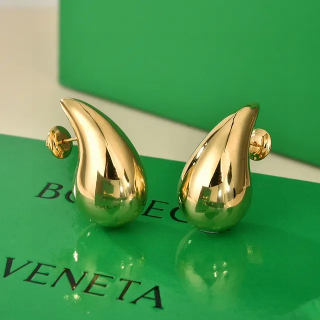 Bottega Veneta Boucles d'oreilles Sardine Gouttes Polies en Or et Argent 4