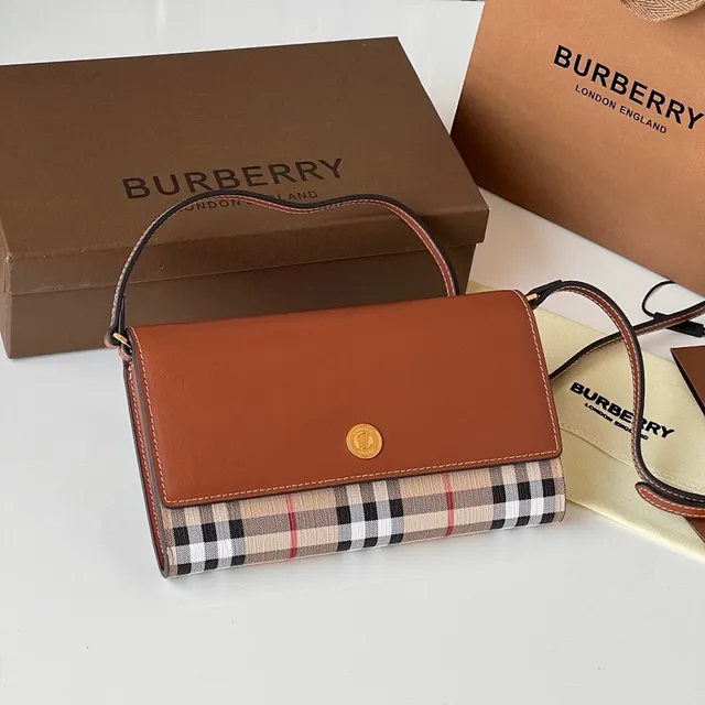 Burberry Brown Beige Flap-Top Two-Tone Crossbody Bag 2