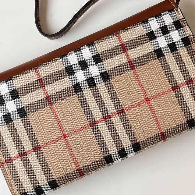 Burberry Brown Beige Flap-Top Two-Tone Crossbody Bag 6