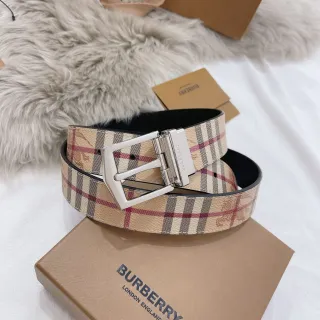 Burberry Haymarket Check Reversible Leather Belt