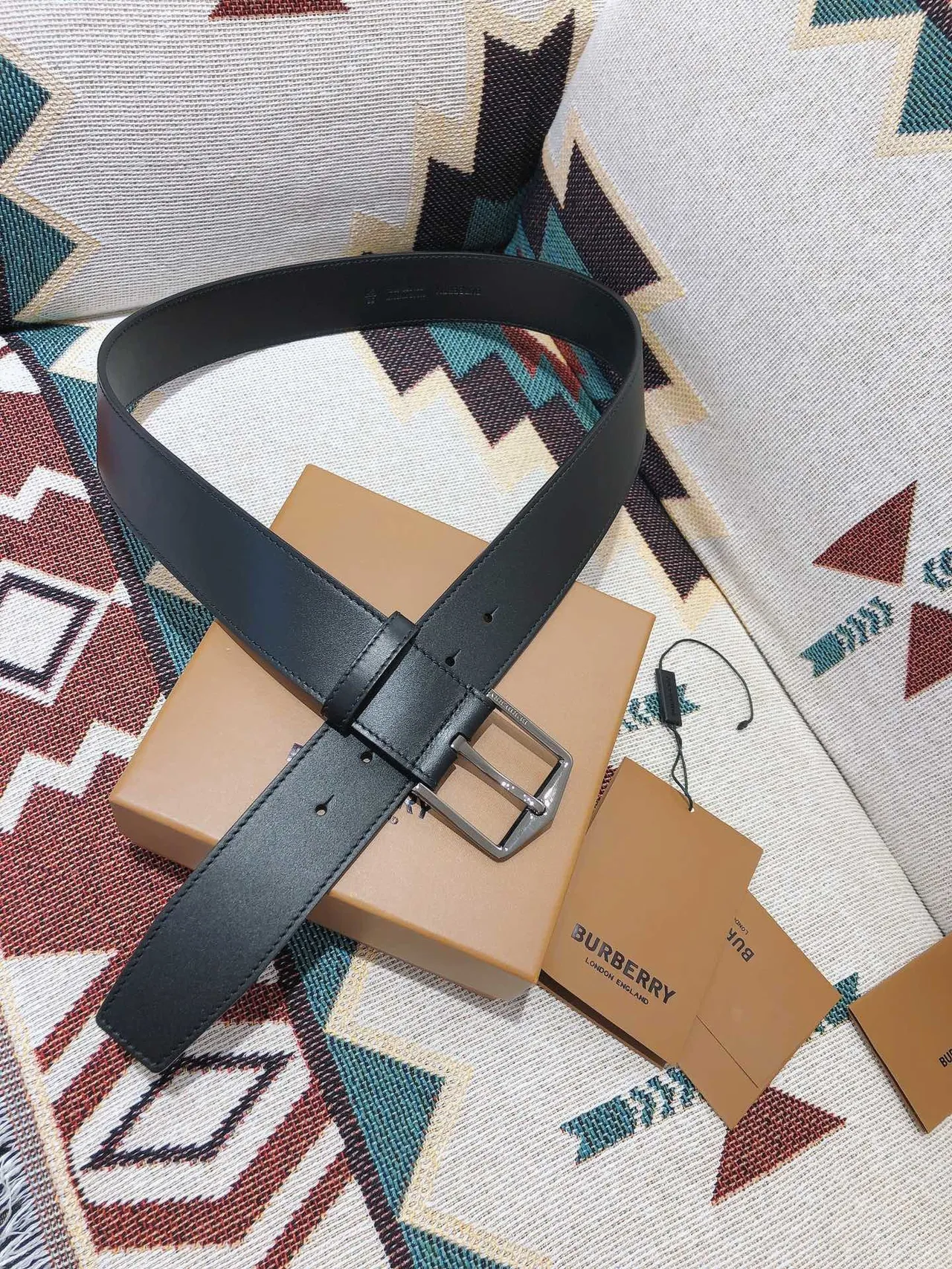 Burberry Knight Black Leather Belt 3