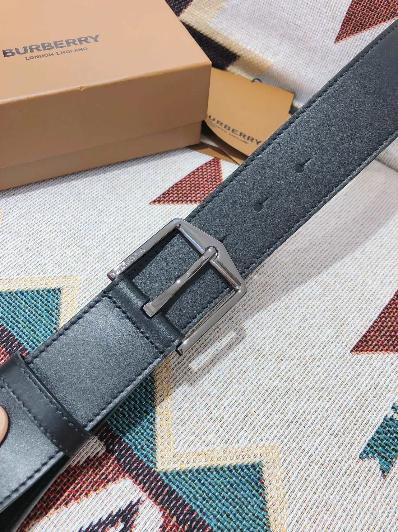 Burberry Knight Black Leather Belt 7