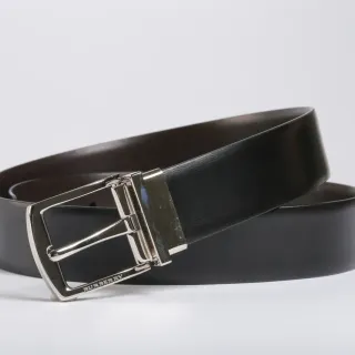Burberry Knight উল্টানো কালো চামড়ার বেল্ট