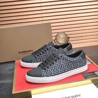 Burberry Monogram-Print Black and White Lifestyle Sneakers